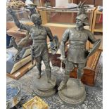 PAIR OF NEO CLASSICAL METAL WARRIOR FIGURES,