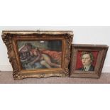 GILT FRAMED OIL PAINTING PORTRAIT OF A WREN, INDISTINCTLY SIGNED JOHN MILLS, 33 X 28 CM,