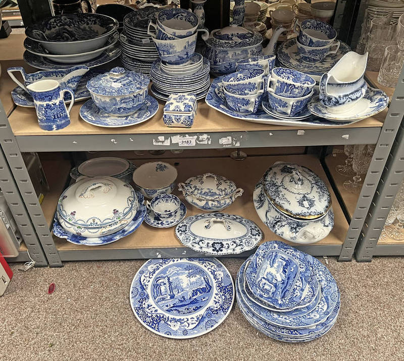 LARGE SELECTION OF COPELAND SPODE BLUE & WHITE DINNER & TEAWARE,