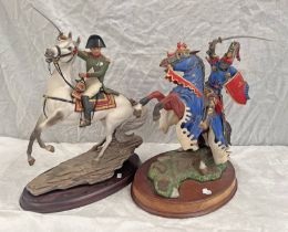 FRANKLIN MINT PORCELAIN FIGURE ARTHUR LEGEND & KING, & 1 OTHER BY FRANKLIN MINT NAPOLEON,