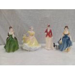 4 ROYAL DOULTON FIGURES MELANIE HN2271, SARAH HN 3384,