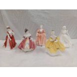 2 ROYAL DOULTON FIGURES - SOUTHERN BELLE HN2229, LAST WALTZ HN 2315, COALPORT FIGURE ETC.