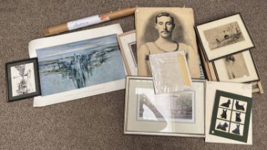 ERIC AULD SIGNED PRINTS, UNFRAMED EARLY 20TH CENTURY PHOTOGRAPHS INCLUDING OF A GORDON HIGHLANDER,