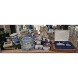 SELECTION PORCELAIN DINNERWARE BLUE & WHITE WARE, SILVER PLATED WARE ETC.