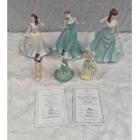 4 COALPORT FIGURES TRUE LOVE WITH CERTIFICATE WITH THIS RING, ISLA & DEBUTANTE JANINE,