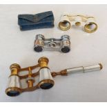 PAIR OF OPERA GLASSES WITH MOTHER OF PEARL DECORATION,