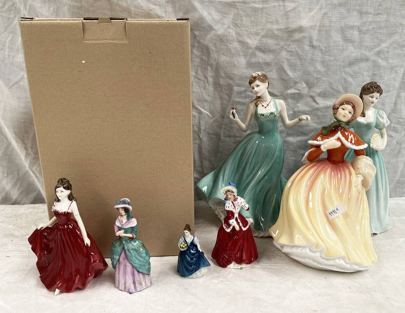 4 ROYAL DOULTON FIGURES INCLUDING AUTUMN & STEPHANIE.