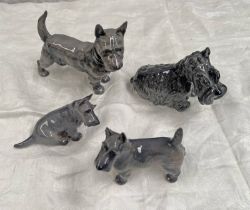 3 ROYAL COPENHAGEN PORCELAIN DOGS & 1 B & G PORCELAIN DOG Condition Report: All in