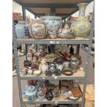 EXCELLENT SELECTION OF ORIENTAL WARE INCLUDING PORCELAIN VASES, HARDSTONE CARVINGS, WOODEN CARVINGS,