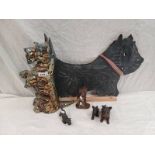 HIGHLAND TERRIER METAL FIRE IRON STAND, POKE STAND,