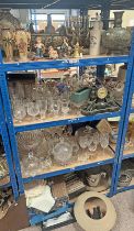 GOOD SELECTION GLASSWARE BOWLS, GLASSES, WINE GLASSES, SELECTION 45RPM RECORDS,