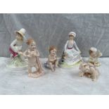 6 ROYAL DOULTON FIGURES - TOM TOM ETC THE PIPERS SON HN3032, LITTLE MISS MUFFET HN2727,