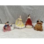 4 ROYAL DOULTON FIGURES SPECIAL OCCASION HN4100 BEDTIME STORY HN 2059,
