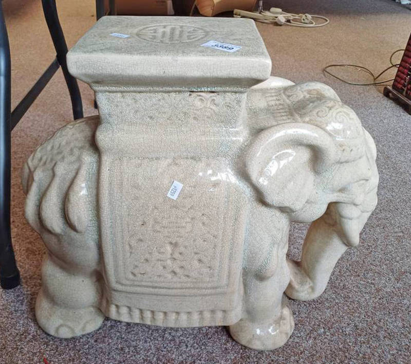 POTTERY ELEPHANT PLANT STAND