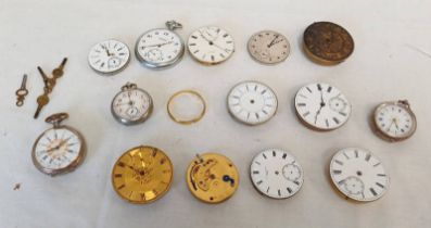 FOB WATCH, THE CASE MARKED 935 & 2 OTHER WATCHES & CHROME WATCH MARKED ZODIAC & 10 POCKET WATCH,