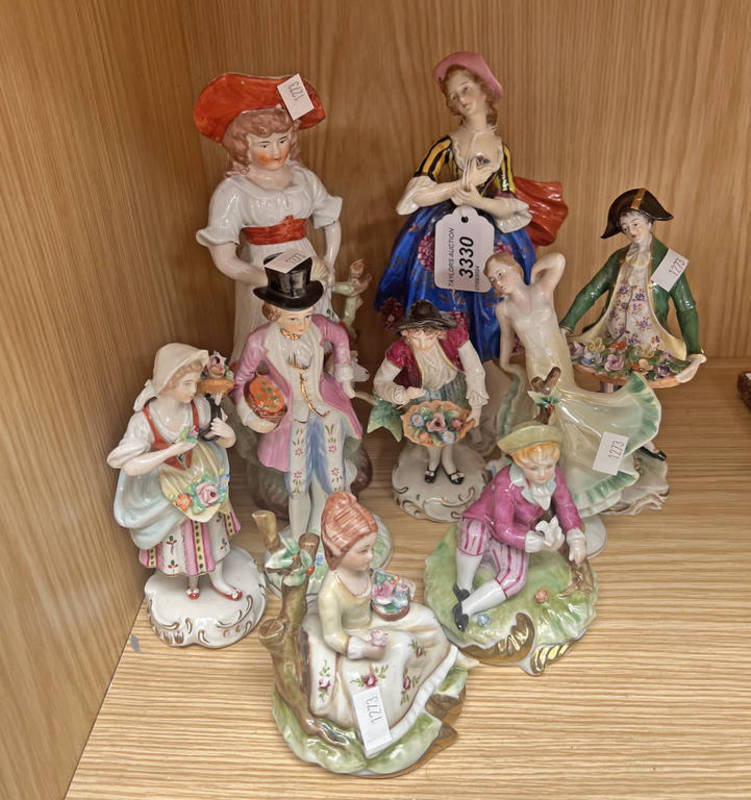 SELECTION OF CONTINENTAL PORCELAIN FIGURES,