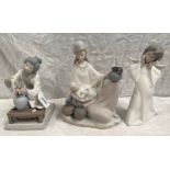 3 LLADRO SATIN FINISH FIGURES