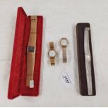 SWISS EMPRESS HEART SHAPED WRIST WATCH & 3 OTHERS