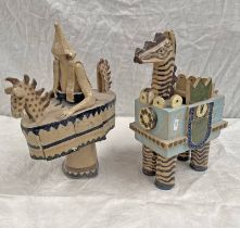 2 BEL MACOIG POTTERY FIGURES,