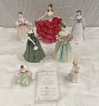 ROYAL DOULTON FIGURES INCLUDING CORAL WITH CERTIFICATE HAPPY BIRTHDAY, GILLIAN, ELEANOR,