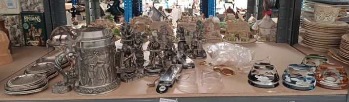 GOOD SELECTION OF METAL FIGURINES, VARIOUS CUTLERY, VARIOUS SILVER PLATED WARE,