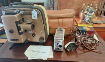 BROWNIE 8MM MOVIE CAMERA, SPECTO ROYAL PROJECTOR,