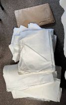 LARGE SELECTION WHITE LINEN TABLE CLOTHS,
