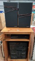KENWOOD HI-FI SYSTEM TOGETHER WITH P-24 TURNTABLE AND SPEAKERS