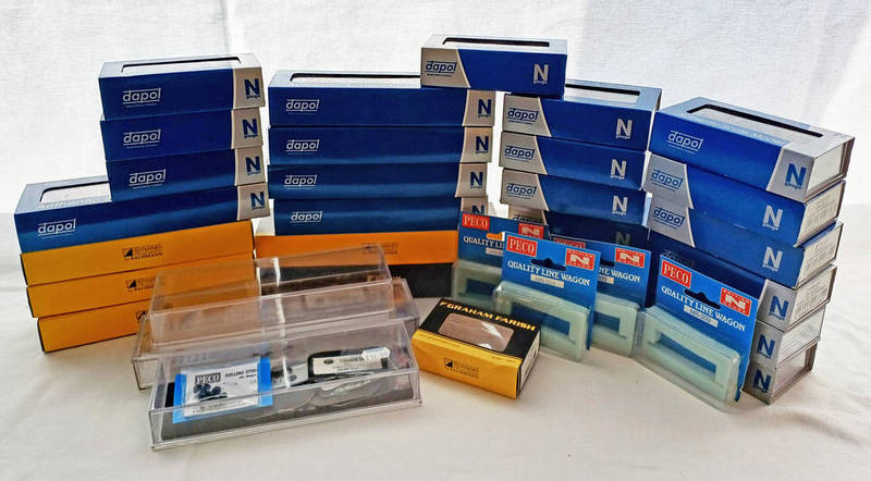 SELECTION OF N GAUGE RELATED EMPTY BOXES FROM GRAHAM FARISH, DAPOL, PECO,