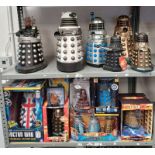 VARIOUS DOCTOR WHO DALEKS INCLUDING 50TH ANNIVERSARY BRITISH ICON DALEK, DALEK MONEY BANK,