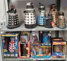 VARIOUS DOCTOR WHO DALEKS INCLUDING 50TH ANNIVERSARY BRITISH ICON DALEK, DALEK MONEY BANK,