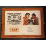 MUHAMMAND ALI SIGNED TRIBUTE PRESENTATION FRAMED SET 46 X 64 CM Condition Report: