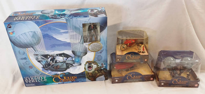 VARIOUS MODEL VEHICLES RELATED TO THE GOLDEN COMPASS INCLUDING LEE SCORESBYS AIRSHIP,