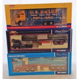 THREE CORGI 1:50 SCALE MODEL HGVS INCLUDING CC12426 - VOLVO FH GLOBETROTTER BULK TIPPER,