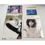 SELECTION OF VINYL MUSIC ALBUMS INCLUDING ARTISTS SUCH AS THE DOORS, LED ZEPPELIN,