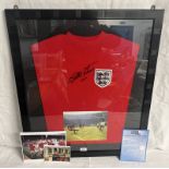 SIR GEOFF HURST SIGNED 1966 REPLICA ENGLAND INTERNATIONAL TOP.