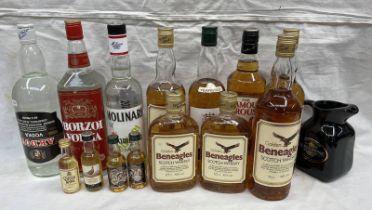 SELECTION OF BLENDED WHISKY, VODKA, SAMBUCCA TO INCLUDE BENEAGLES, HOUSE OF COMMONS, FAMOUS GROUSE,