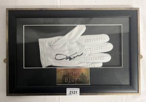 THOMAS BJORN FRAMED SIGNED GOLF GLOVE