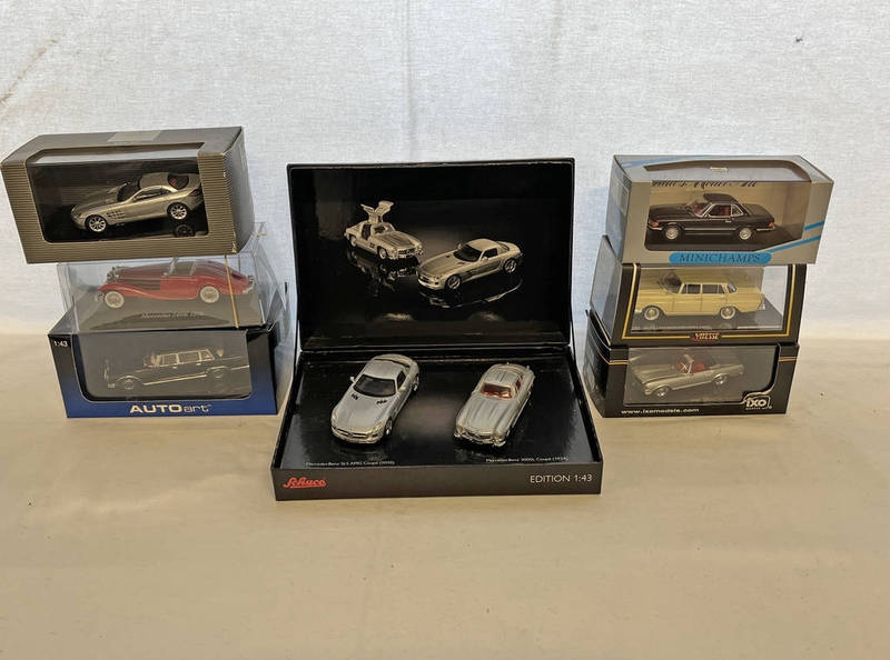 SELECTION OF MERCEDES-BENZ RELATED MODEL VEHICLES FROM MINICHAMPS, SCHUCO,