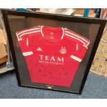 ABERDEEN F.C. TEAM SIGNED 2013/2014 FRAMED SHIRT.