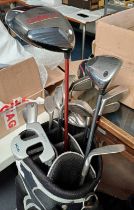 CALLAWAY BIG BERTHA WOODS & IRON TOGETHER WITH TITLEIST & BEN HOGAN CLUBS & BAG