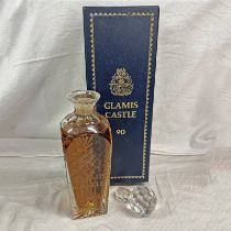 GLAMIS CASTLE 25 YEAR OLD BLENDED WHISKY IN A ROYAL BRIERLY CRYSTAL DECANTER IN FITTED BOX