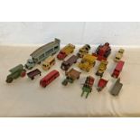 SELECTION OF PLAYWORN DINKY TOY MODEL VEHICLES INCLUDING PULLMORE CAR TRANSPORTER, B.E.U.