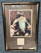 SIGNED RICHARD HARRIS FRAMED PICTURE AS DUMBLEDORE FROM HARRY POTTER WITH CERTIFICATE OF