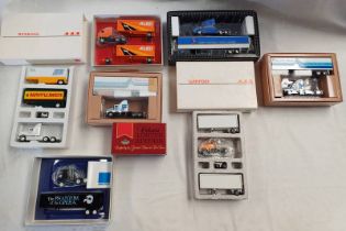 VARIOUS WINROSS & PEM MODEL HGVS IN LIVERIES INCLUDING NEW WORLD VAN LINES, ALLIED,