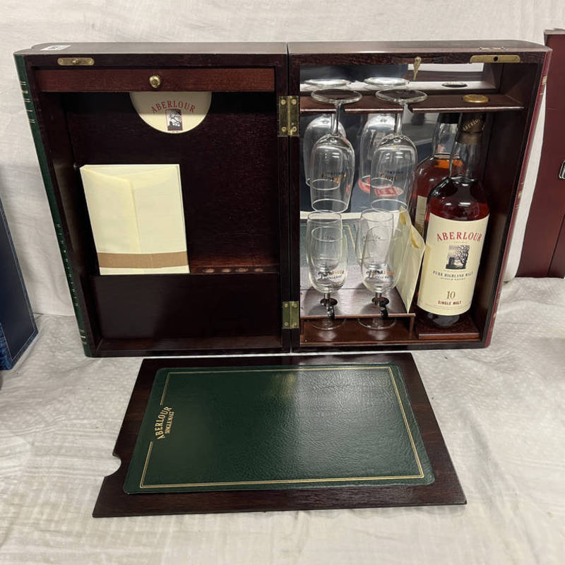 ABERLOUR KENNY'S WRITING DESK TO INCLUDE ABERLOUR 10 YEAR OLD SINGLE MALT WHISKY - 70CL, 40% VOL,