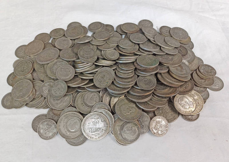 SELECTION OF UK PRE-1947 SILVER COINAGE,