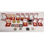 SELECTION OF VARIOUS COINS AND MEDALS TO INCLUDE 4 X 2006 FREEDOM OF THE CITY OF ABERDEEN THE