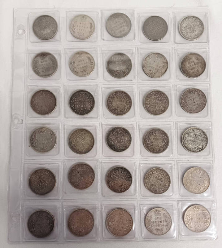 30 X INDIA RUPEE COINS QV-KGV