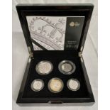 2010 UK SILVER PIEDFORT 5-COIN SET, IN CASE OF ISSUE, WITH C.O.A.